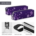 thumbnail image 4 of Naloa Crystal Purple Snowflake Leather Pencil Case, Makeup Pouch, Zipper Pouch for Daily Essentials, Storage Organizer, Cosmetics and Stationary Bag, 4 of 7
