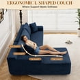 thumbnail image 5 of Aukfa 96" Cloud Sectional Sofa Deep Seat Boneless Couch Modular L-Shaped Couch, Right Chaise Corduroy Sofa for Living Room, Blue, 5 of 9