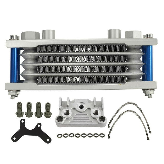 Kit de refroidissement d'huile moteur 17 pièces pour moto Monkey 125cc-140cc, bleu, en aluminium, 4 rangées