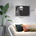 thumbnail image 2 of Naloa Gothic Skull Drape Print Canvas Picture,Wall Pictures, Modern Decorative Poster,Art Prints for Bedroom, Toilet, 40 x 30 cm, Built-in Wooden Frame, 2 of 6