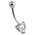 thumbnail image 1 of Solid 14k White Gold (14 gauge) Belly Button Ring - Heart Shape, 1 of 2