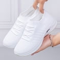 thumbnail image 3 of nsendm Female Fashion Sneakers Adult Sneaker Women Shoes Size 13 Casual Shoes Lace Fashion Shoes Ladies Up Women's Womens Walking Sneaker White 7.5, 3 of 6