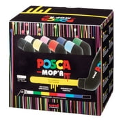 uni POSCA MOPR PCM-22 Water-Based Paint Markers, Round Tip (3.0-19.0mm), Assorted Colors, 8 Pack