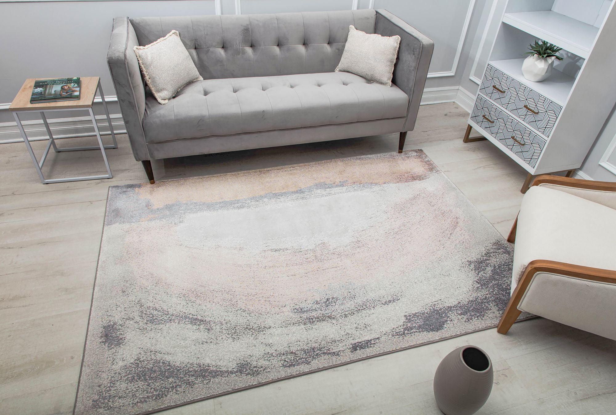 Rugs America Melyna MA20A Brush Stroke Contemporary Abstract Area Rug, 2'6" x 4'