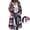 Hot Pink, variant on Women's Plaid Cardigan Long Sleeve Open Front Duster Coat with Pockets Lapel Collar Oversized Sweater for Fall Winter