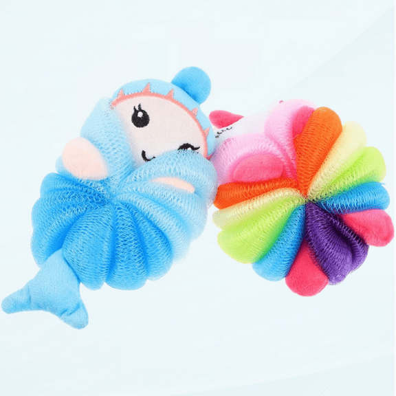 2pcs Loofah Bath Loofahs Body Wash Esponjas para El Cuerpo Cute Shower Puff Loofah Shower Sponge Luffa Loofah Sponge Bubble Makers Bath Scrubbers Net Brush or Soft