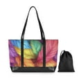 thumbnail image 7 of FORMRS Canvas Laptop Tote Bag for Women with 15.6" Computer Compartments Shoulder Handbag, Vibrant Leaves Pattern, 7 of 7