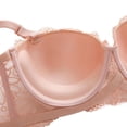 thumbnail image 5 of Xmarks Women's Sexy Lace Bra Underwire Balconette Unlined Bralette Dark Pink 95BC, 5 of 9