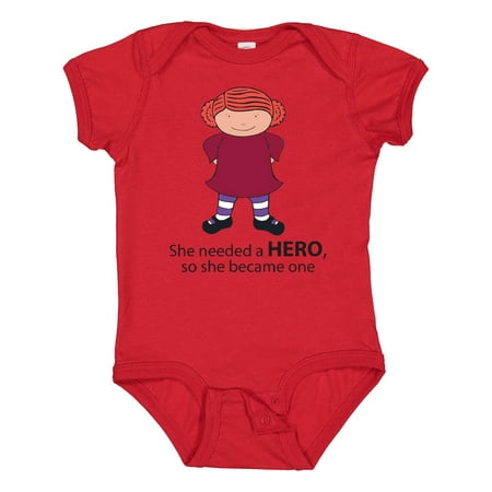 

Inktastic She Needed a Hero so She Became One Boys or Girls Baby Bodysuit