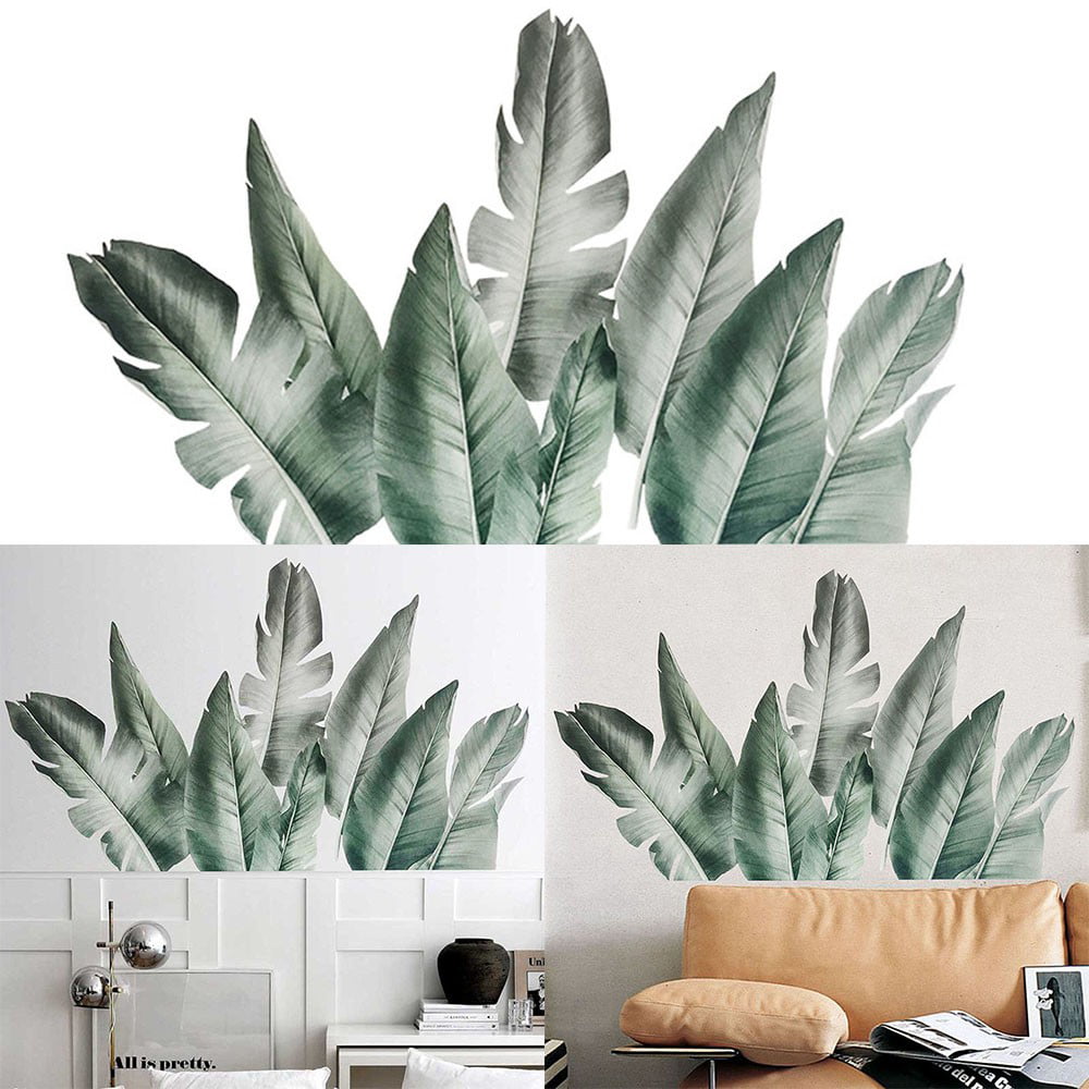 ART MURAL FADD PLANT WALL STICKERS TROPICAL LEAVES GREEN VINYL DECAL