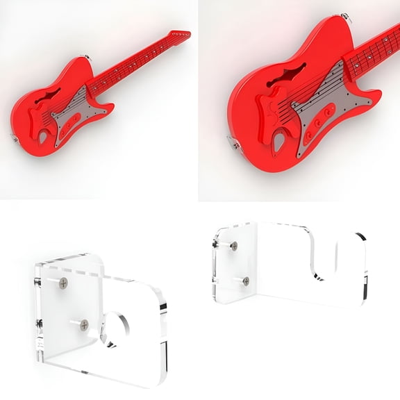 LAMIRO Guitar Wall Bracket Acrylic Guitar Hanger Perspex Guitar Display Stand Holder
