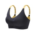 thumbnail image 2 of Qwertyu Womens Plus Size Sports Bras Seamless Wireless Breathable Bras Stretch Comfy Running Yoga Bras Black 38, 2 of 3