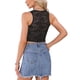 thumbnail image 3 of INSPIRAR CHIC Top de Mujer Sin Mangas de Encaje Floral con Escote en V Profundo y Cami Corto XS Negro, 3 of 6