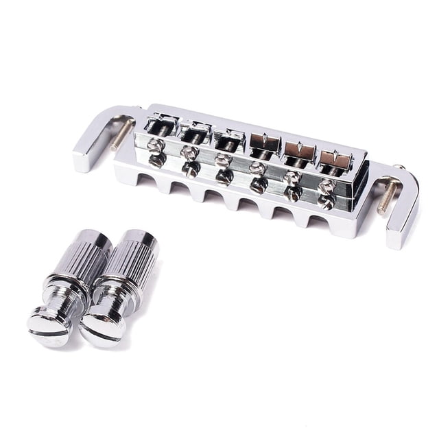 SHISUYAN Wraparound Roller Bridge Saddle Tailpiece for Style Electric Guitar Replacement Parts Accessories (Silver)