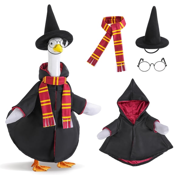 Ebaokuup 4-Piece Christmas Goose Outfit Set for 23" Garden Goose Statue