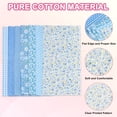 thumbnail image 3 of Uxcell Paquetes de Tela de Algodón, 7Pcs 10 x 10 pulgadas 100% Algodón Cuadrados de Tela Pre-cortados Impresos Florales para Costura, Patchwork, Acolchado y Manualidades DIY, Azul, 3 of 7