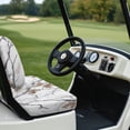 thumbnail image 4 of POLERO White Hunting Camo Print Universal Golf Cart Seat Covers Club Car Precedent Golf Cart Breathable Material Fit Like a Glove for Women Men, Easy to Install, 4 of 8