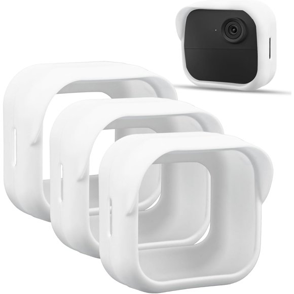ERDS-3pcs Silicone Case for All-New Blink Outdoor 4 (4th Gen), Camera Covers Weatherproof Camera Protective Skin Cover Camera Accessories for All-New Blink Outdoor 4 Smart Security Camera(White)