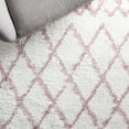 thumbnail image 6 of SAFAVIEH Berber Feride Geometric Shag Area Rug, Ivory/Light Rose, 5'1" x 7'6", 6 of 11
