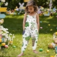 thumbnail image 4 of Rciityk Easter Toddler Girls Halters Backless Romper Kid Jumpsuit Pants Ones Piece Bunny Eggs Printing Sleeveless Strap Playsuit with Pocket - 5-6 Year, 4 of 7