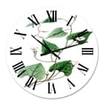 thumbnail image 2 of Designart 'Vintage Green Leaves Plants Ix' Traditional Wall Clock, 2 of 5