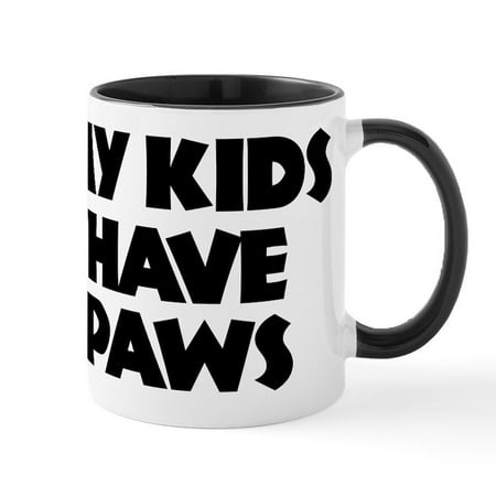 

CafePress - My Kids Has Paws - 11 oz Ceramic Mug - Novelty Coffee Tea Cup