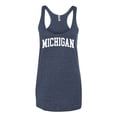 thumbnail image 2 of Wild Bobby State of Michigan College Style Women Tri-Blend Racerback Tank Top, 2 of 6