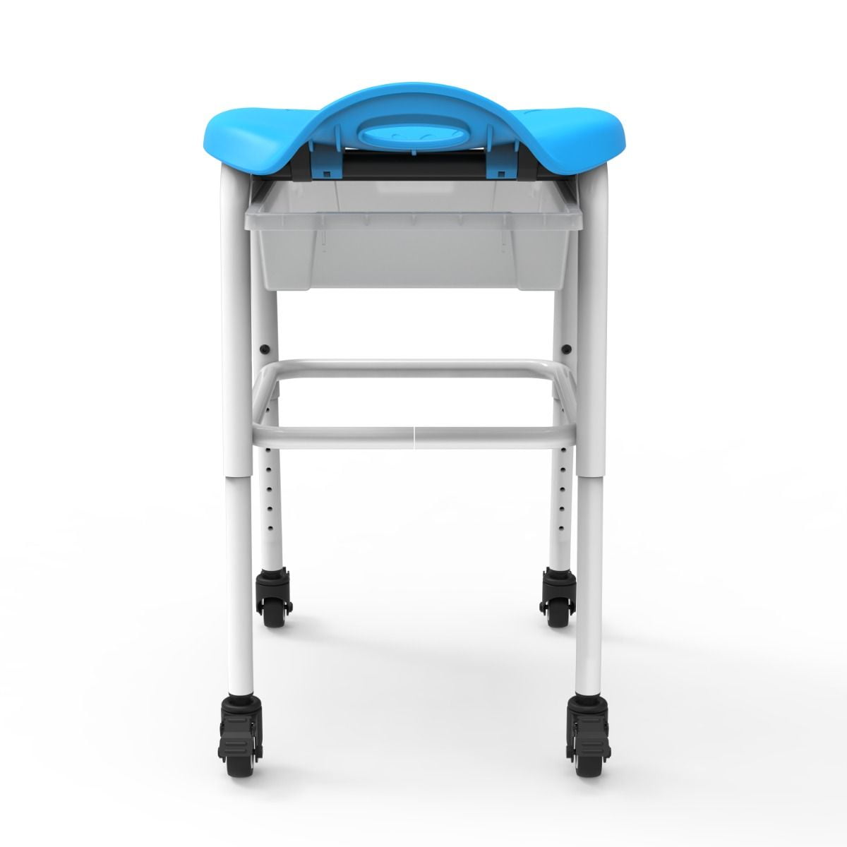 LUXOR MBS-STOOL-2 Adjustable-Height Stackable Classroom Stool with Wheels and Storage