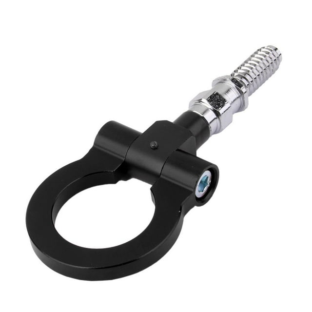 DYNWAVECA Aluminum Car Tow Bar hook and eye Towing Trailer Racing Front Rear For European Model - Black