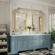 PAIHOME Gold Metal Framed Bathroom Mirror for Wall, Vanity Mirror for Modern Decorative
