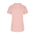 thumbnail image 5 of ZQGJB Summer Tops for Women Short Sleeve Casual V Neck Solid Color Plain Tee Tshirts Top Loose Fit Trendy Comfy Pullover Blouse Pink XL, 5 of 5