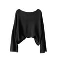 thumbnail image 4 of Tianiyouqing Womens Boho Oversized Sweater Vintage Ethnic Casual Cute Graphic Pullover Tops Baggy Fall Long Sleeve Floral Blouses Black L, 4 of 4