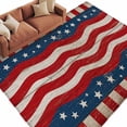 thumbnail image 2 of Independence Day Washable Area Rug 5 x 8 ft Retro America Flag Wood Grain, Soft Non Slip Rugs Stain Repellent Indoor Felt Carpet for Living Dining Room Bedroom Home Office, 2 of 9