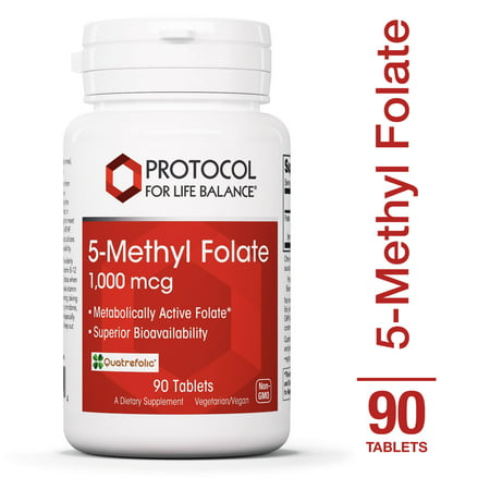 Protocol For Life Balance - 5-Methyl Folate 1,000 mcg - Metabolically Active Folic Acid 5-MTHF - Supports Brain, Heart, & Nerve Health, Helps Improve Immune System, Healthy Pregnancy - 90 (Best Way To Improve Balance)