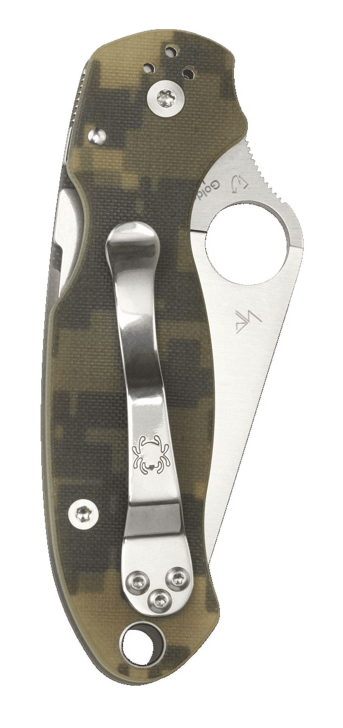 Spyderco Para 3 Folding Knife 3" S45VN Satin Plain Blade, Digital Camo G10 Handles (Paramilitary 3), Compression Lock - C223GPCMO