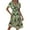 Green summer dress for women, variant on Wycnly Summer Dresses for Women Beach Empire Waist Flowy Swing A Line Midi Sun Dresses Short Sleeve V-Neck Leaves Print Knee-Length 2024 Casual Dress Blue m Under $5