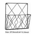thumbnail image 2 of Wall Mounted Magazine Rack, Magazine Storage Shelf, Black Metal Baskets, Decorative Shelf for Office, Living Room, Bedroom, 2 of 5