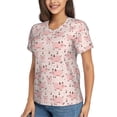 thumbnail image 2 of Xecao Pig for Women's V-Neck T-Shirts-Elegant Half-Sleeve Tops Perfect for Summer-Large, 2 of 5
