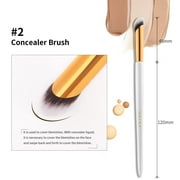 Docolor Pro Liquid Foundation & Concealer Brush Set - 2 Piece Non-Absorbent Makeup Tools for Flawless Coverage