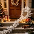 thumbnail image 5 of Miwamany 70.8 inch White Artificial Christmas Rattan Garland with Leaves String for Fireplace Mantel Tree Wreath Holiday Winter Home Decor, 5 of 6