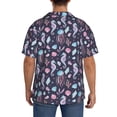 thumbnail image 3 of Pofeuu Watercolor Marine Animals Print Mens Casual Short Sleeve Shirts Beach Summer Spread Collar Pocket Tops Men's Casual Short-sleeved Shirt-3X-Large, 3 of 5