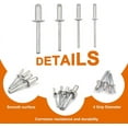 thumbnail image 3 of HSHDLDF 100pcs 1/8" x 1/4" Aluminum Blind Rivets, 3.2 x 6mm Pop Rivets, Pack of 100, 3 of 6