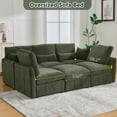 thumbnail image 6 of Modern Sectional Sofa Modular Sofa 85.4" U-shaped Sofa Couch Sofa Bed L-shaped Sofa with a Movable Ottoman and Two USB Ports and a Phone Holder for Living Room, Green, 6 of 6