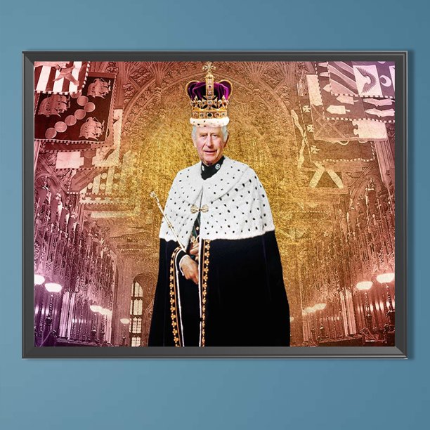 Cuadros Decorativos 5D bricolaje taladro redondo completo diamante pintura PRINCE CHARLES decoración arte artesanía Wdftyju embutido en tela
