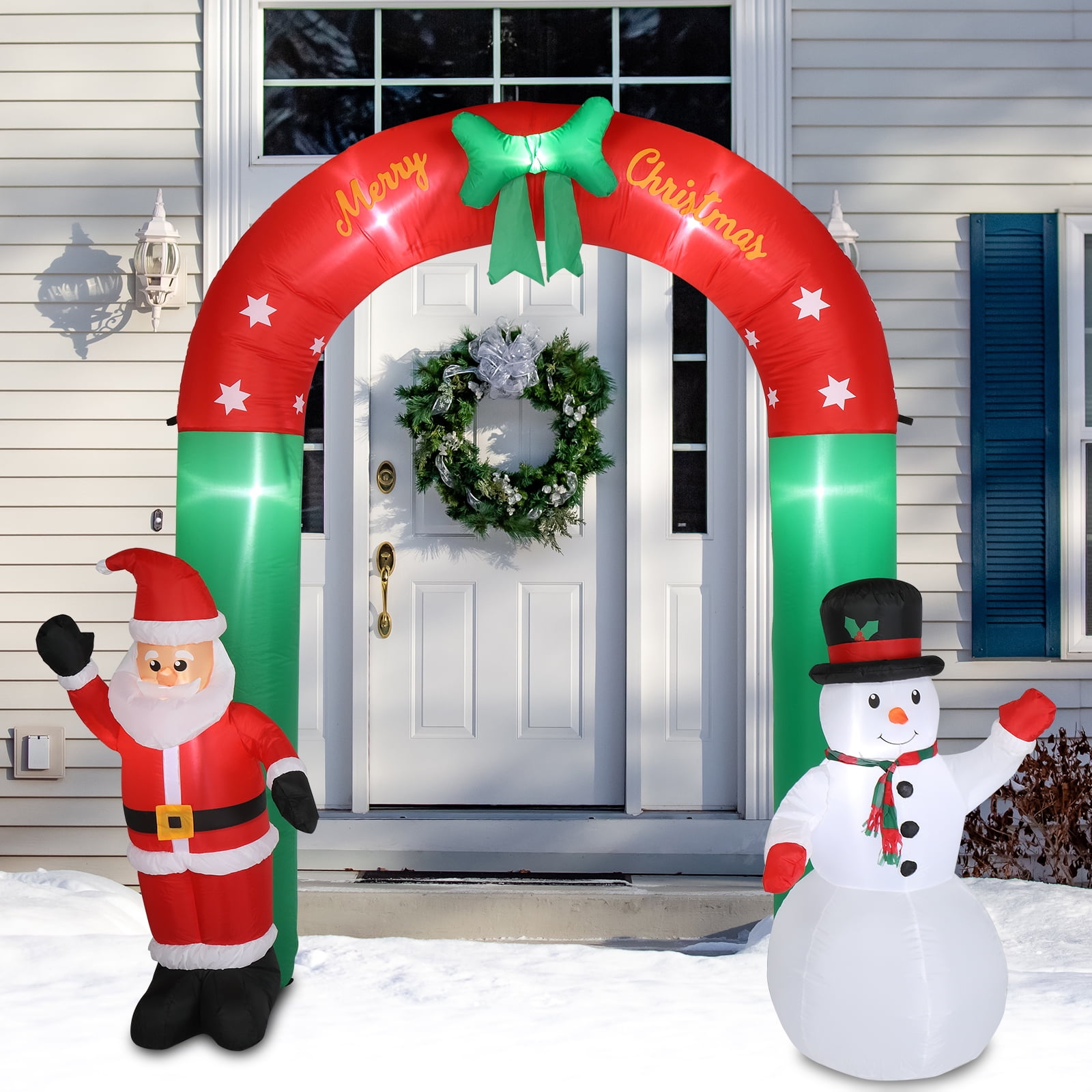 SamyoHome Inflatable Christmas Arches Decor Santa Claus Snowman