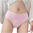 thumbnail image 2 of ZKCCNUK Seamless Underwear for Women Solid Color Striped Mid High Waist Leak Proof Physiological Menstrual Underwear XS-2XL, 2 of 4