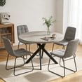 thumbnail image 3 of 43.5" Round Dining Table for 4, Space Saving Kitchen Table with Metal Legs, Mid Century Modern Dining Table for Dining Living Room Apartment Small Space, 3 of 10