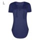 thumbnail image 1 of Camiseta de mujer con cuello en V y cordones, blusa suelta causal de manga corta, azul, L Advancent AP001631-13, 1 of 7