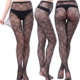 thumbnail image 1 of Qertyioot Collants Mode Leggings Unis Pantalons en Maille Transparente Grande Taille Bas Résille en Filet, 1 of 3