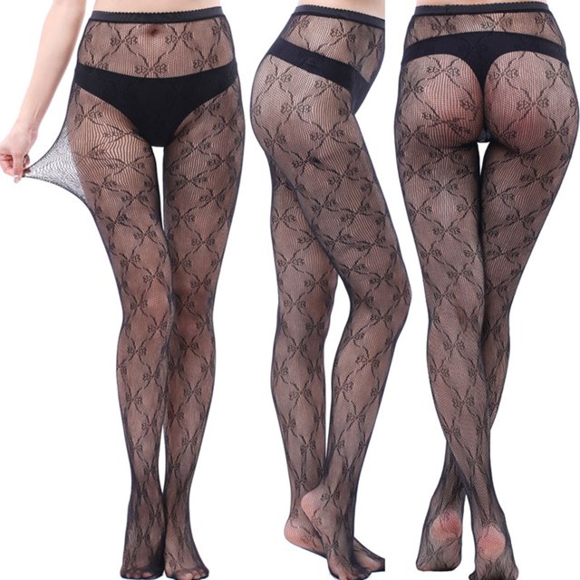 Qertyioot Collants Mode Leggings Unis Pantalons en Maille Transparente Grande Taille Bas Résille en Filet